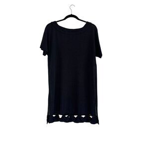 Maryan Mehlhorn Women's Black Knitted Round Neck Shirt Dress Size S